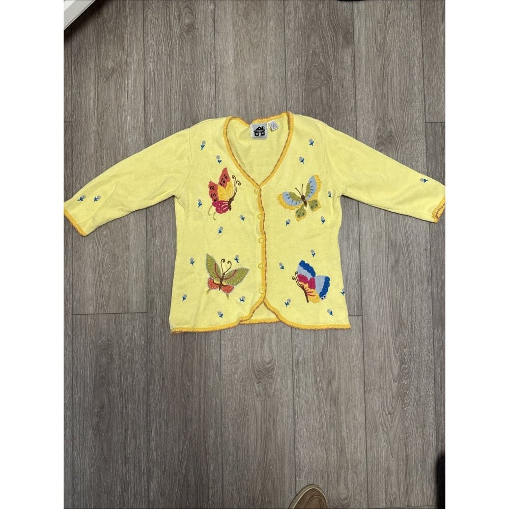 Storybook Knits Exclusively for HSN SIZE L YELLOW BUTTERFLIES